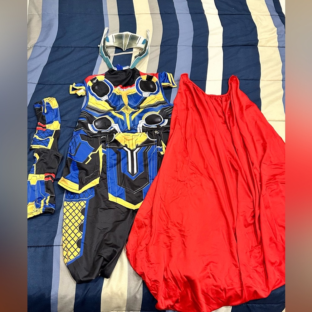 Thor Superhero Kids Costume with Red Cape